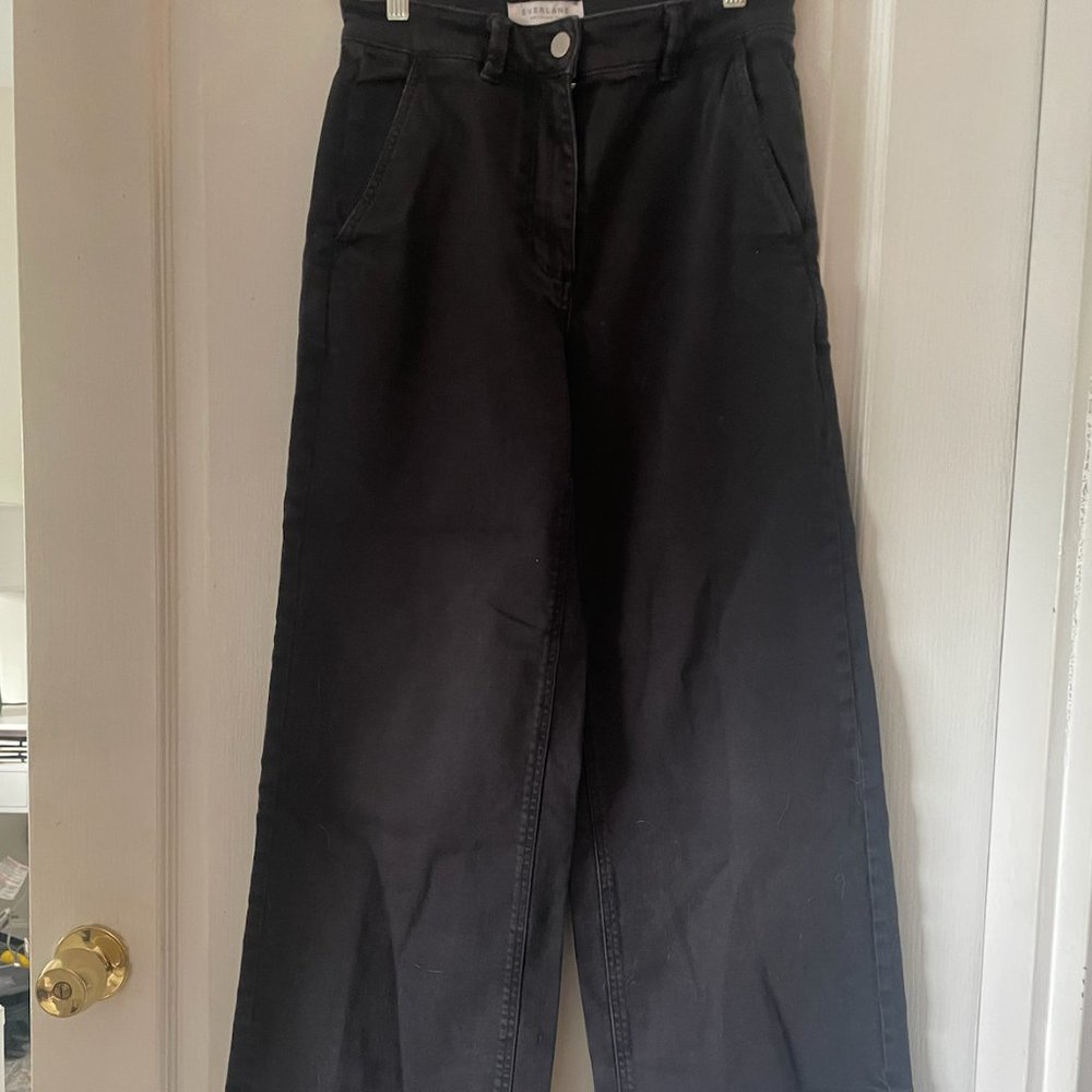 Wide Leg Crop Pant by Everlane, Black